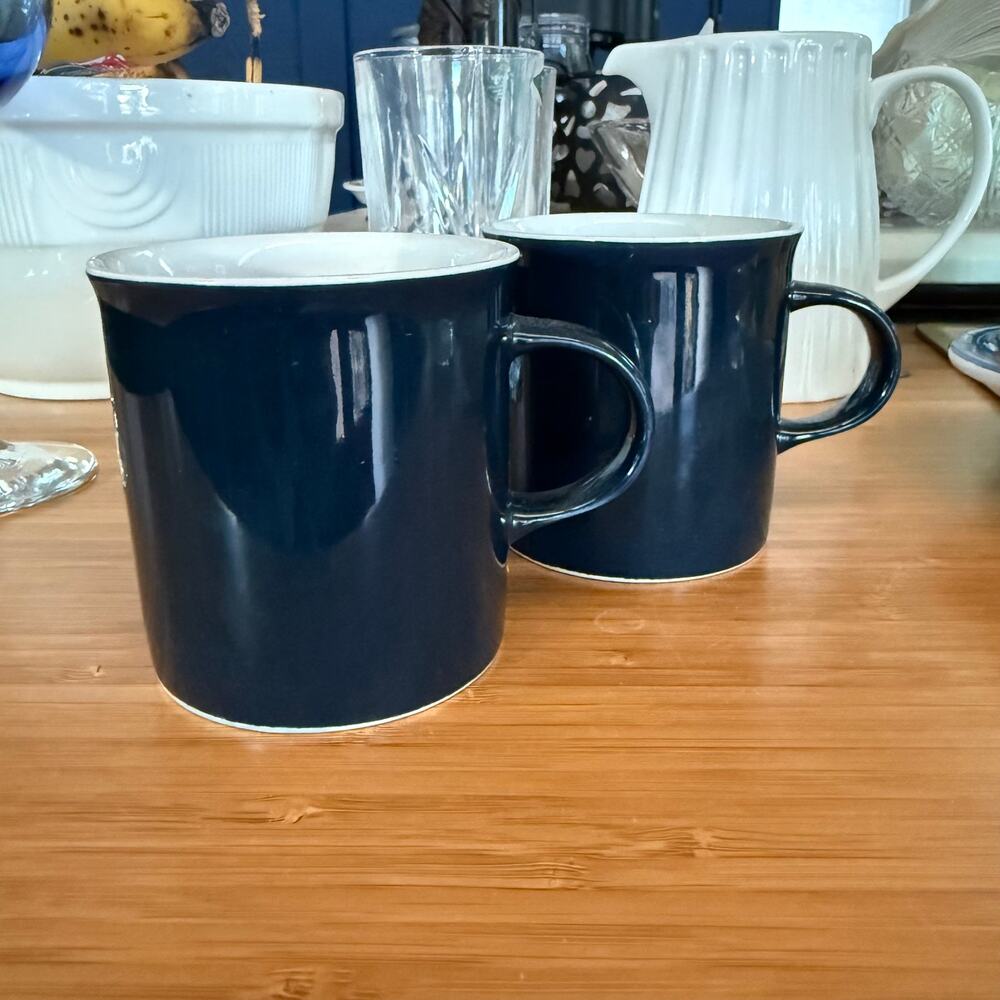 Epoch Blue Chintz 3-1/4" Coffee MUG (Not Flat Cup) Korea Set‎ of 2